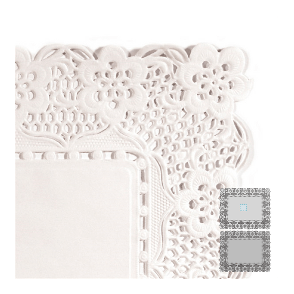 Naperon Rectangular Flower White Anti-Fat Parchment Paper